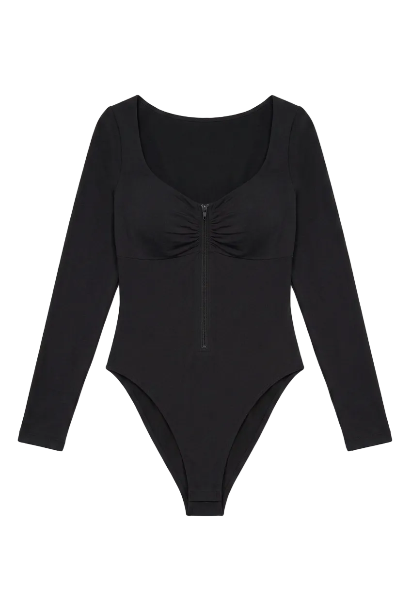 The Long Sleeve Zipper Bodysuit