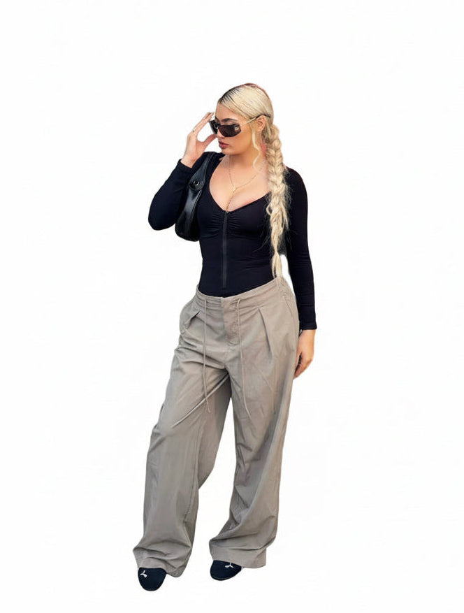 The Long Sleeve Zipper Bodysuit
