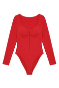 The Long Sleeve Zipper Bodysuit
