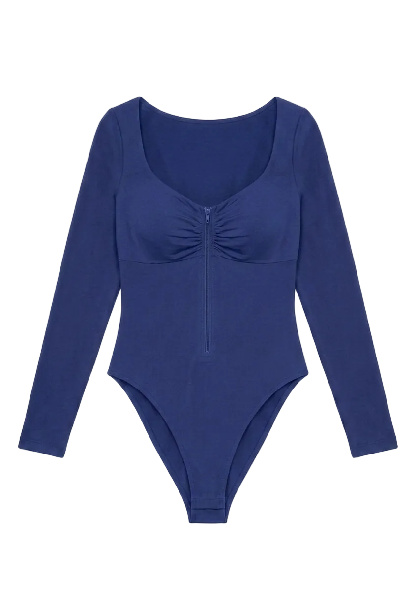 The Long Sleeve Zipper Bodysuit